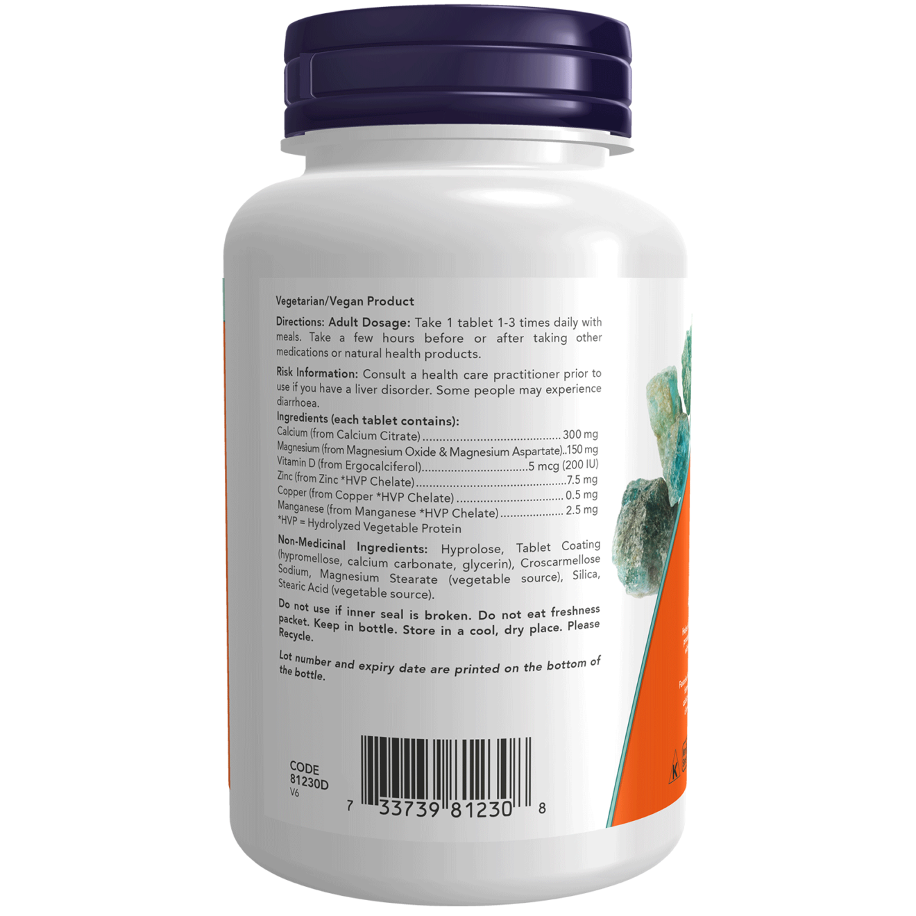 Now - Calcium Citrate W/ Minerals & Vitamin D - 100 Tablets