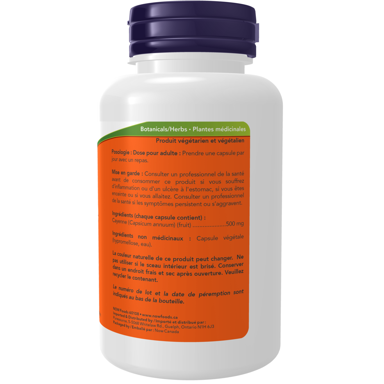 Now - Cayenne - 40,000 HU 500 mg 100 Veg Capsules
