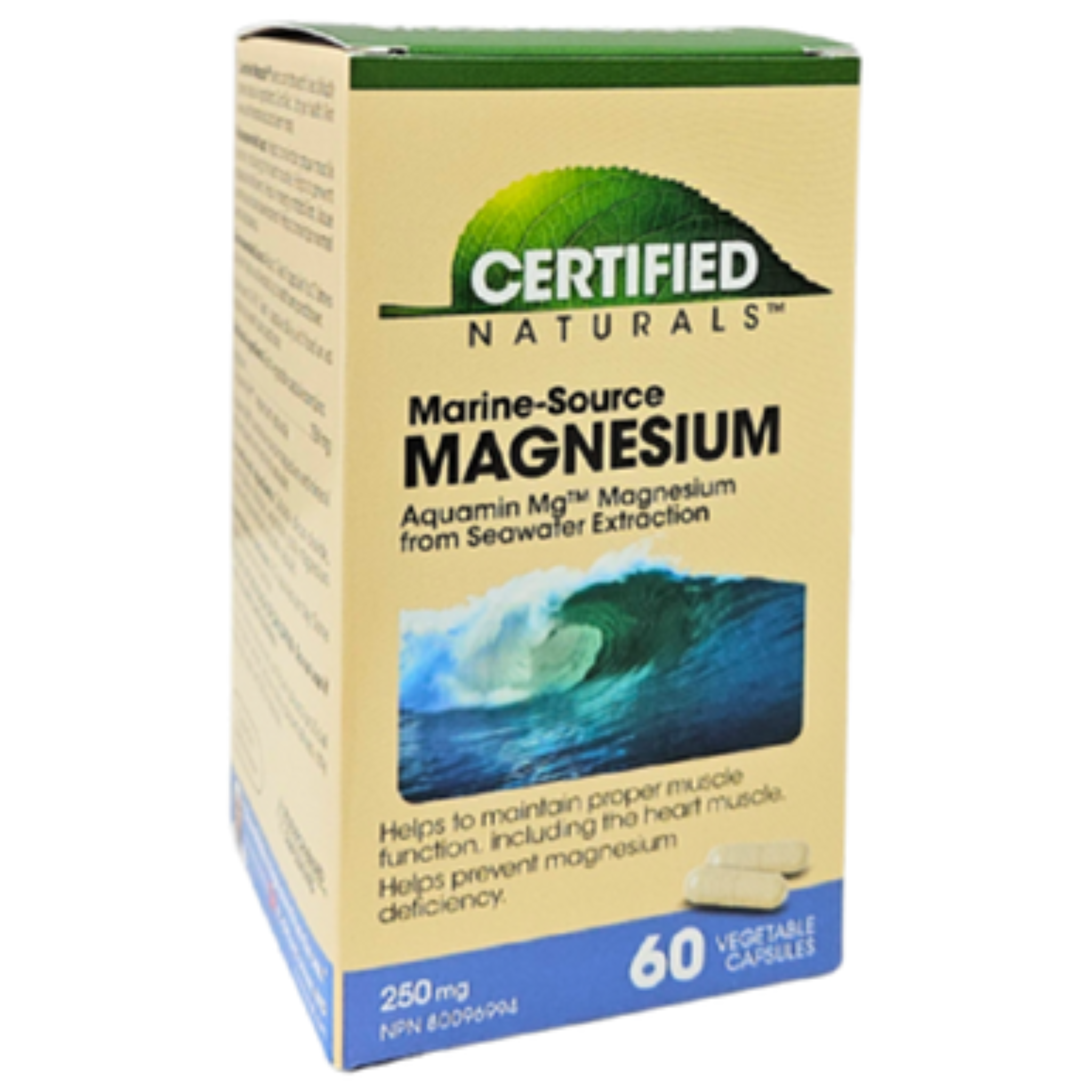 Certified Naturals - Marine-Source Magnesium Capsules with Aquamin - 250mg Veg Capsules