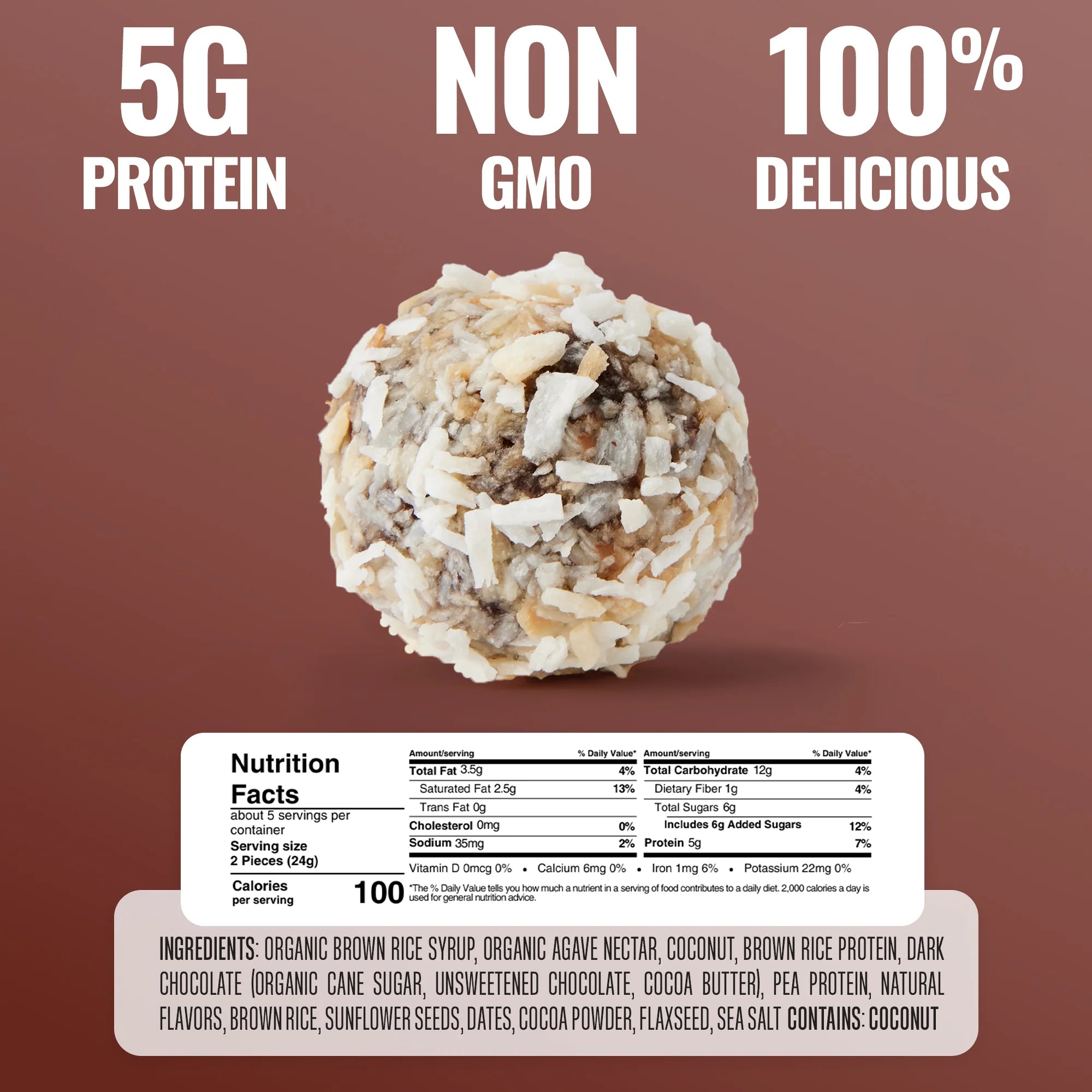 The Gluten Free Brothers - Dark Chocolate Coconut Bites - 113g