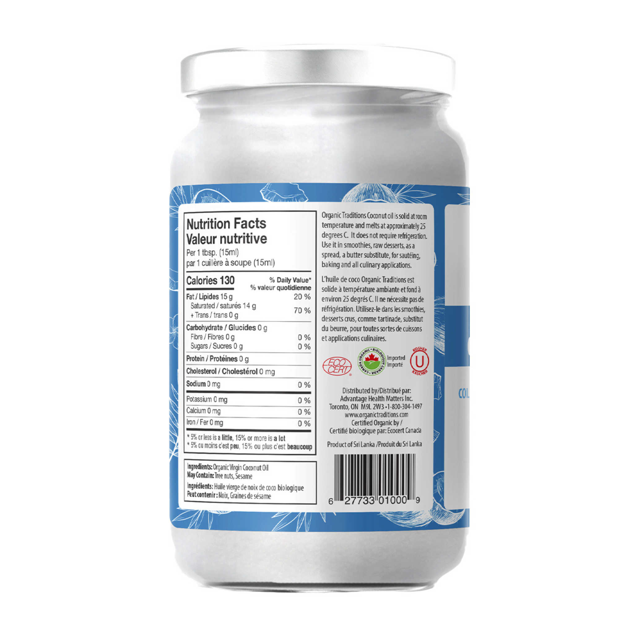 Organic Traditions - Raw Coconut Oil (Glass Jar)