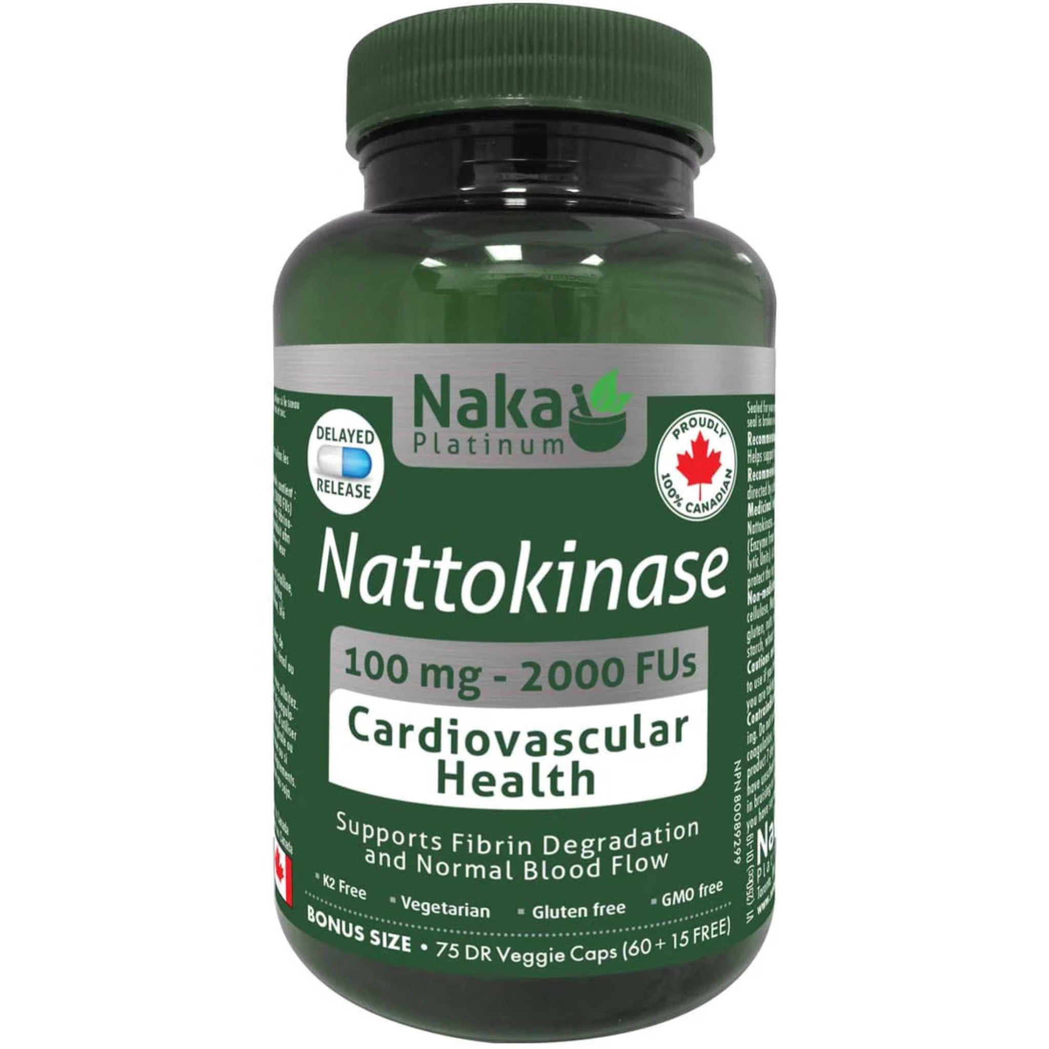 Naka - Nattokinase 2000 FUs - 100mg Veg Capsules