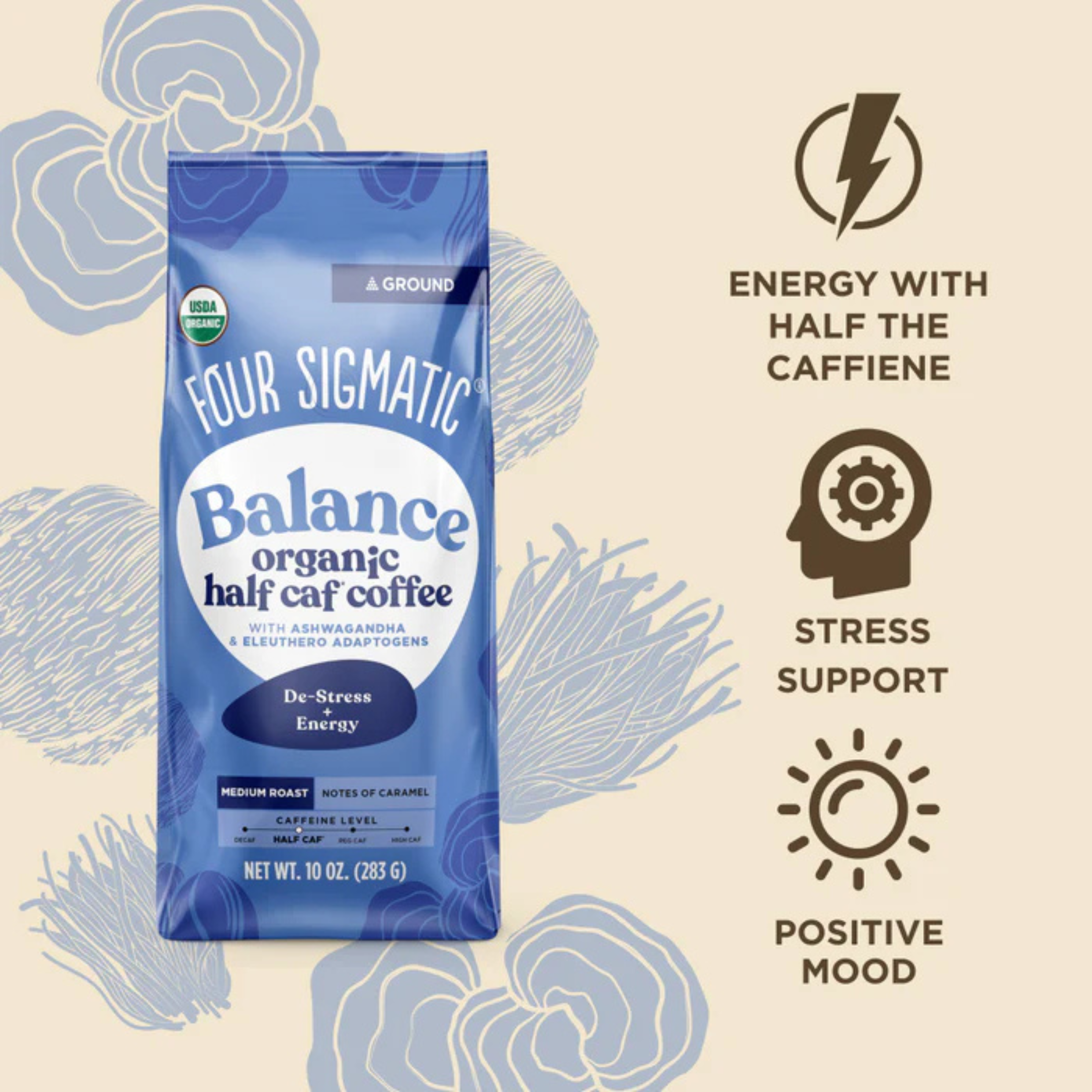 Four Sigmatic - Balance Adaptogen Ground Coffee Medium Roast (DSL)