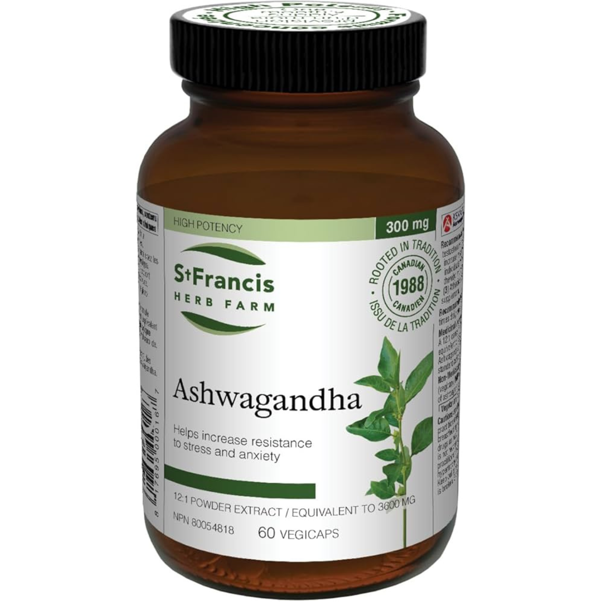 St Francis Herbs - Ashwagandha - 300mg 60 Veg Capsules