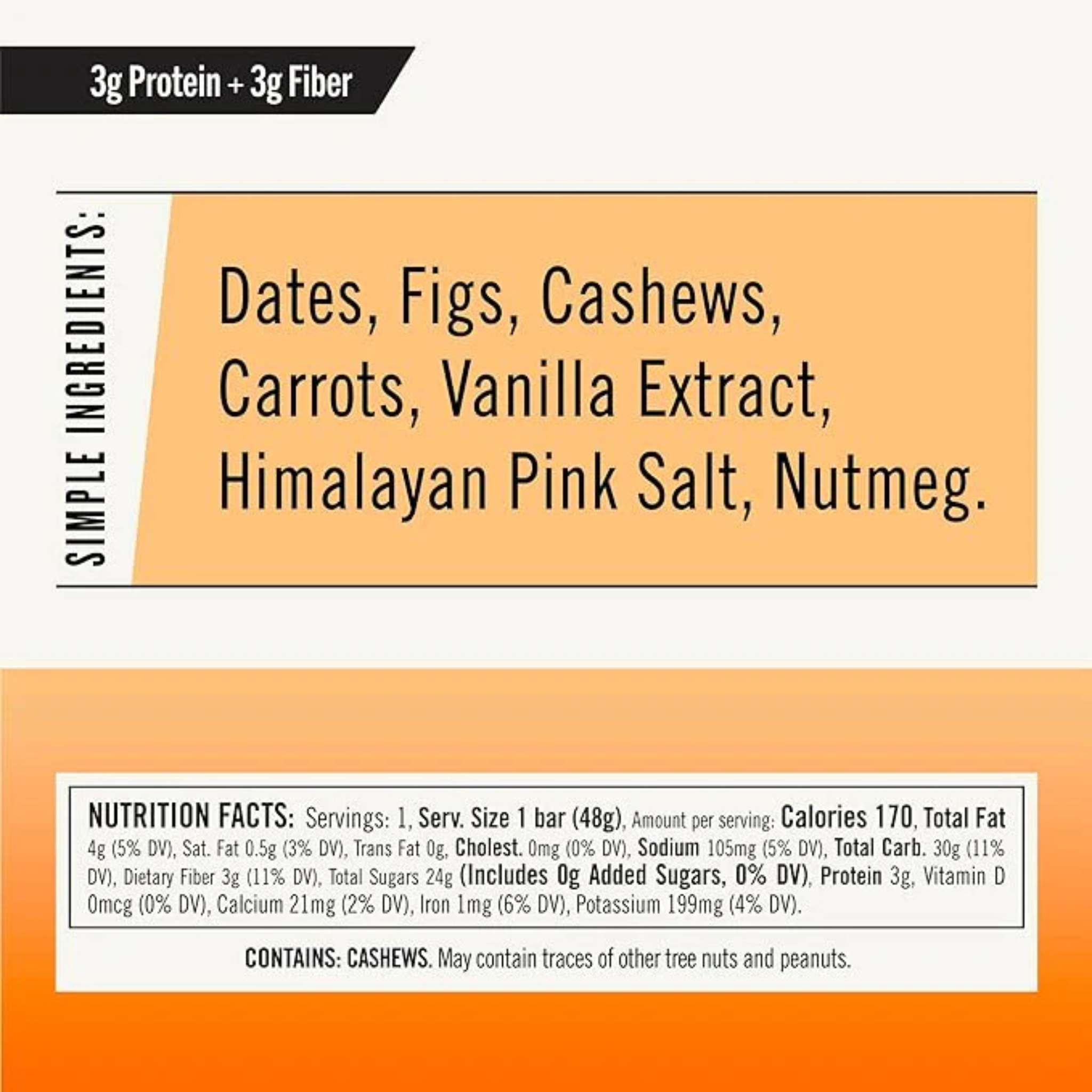 Thunderbird Bars - Cashew Fig Carrot - 48g