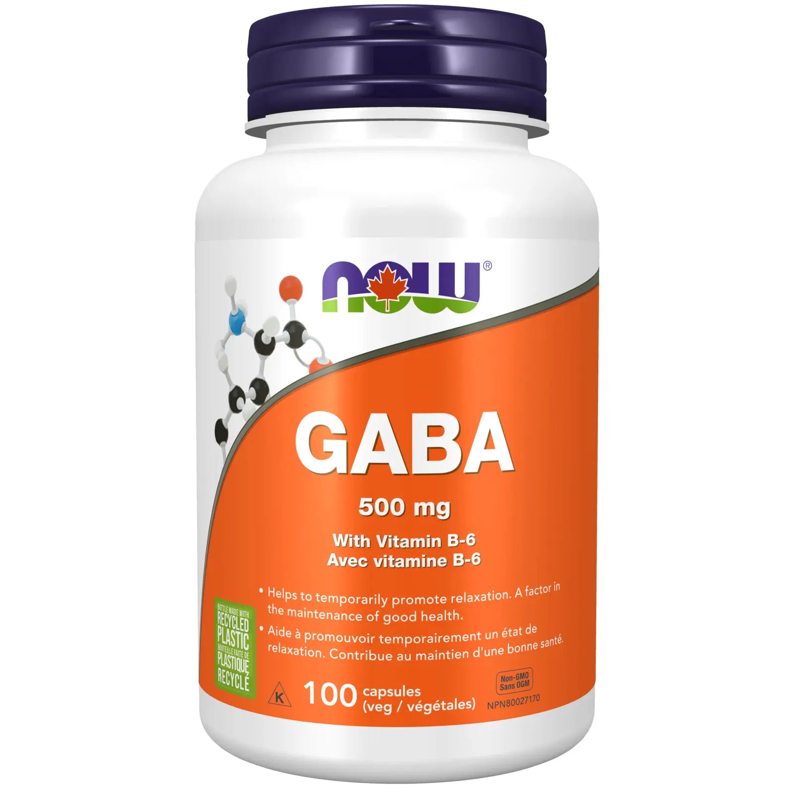 Now - GABA 500mg + B6 - Veg Capsules