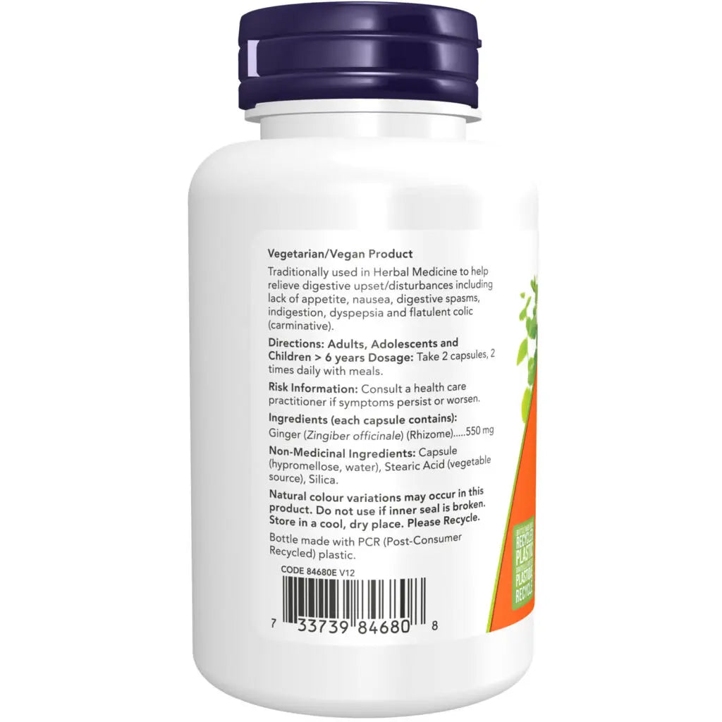 Now - Ginger Root - 550mg 100 Veg Capsules