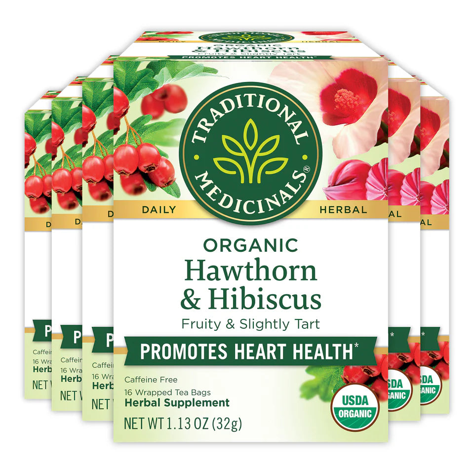 Traditional Medicinals - Organic Hawthorn & Hibiscus - 16 Tea Bags