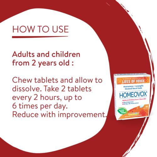 Boiron - Homeovox Loss of Voice - 60 Chewable Tablets