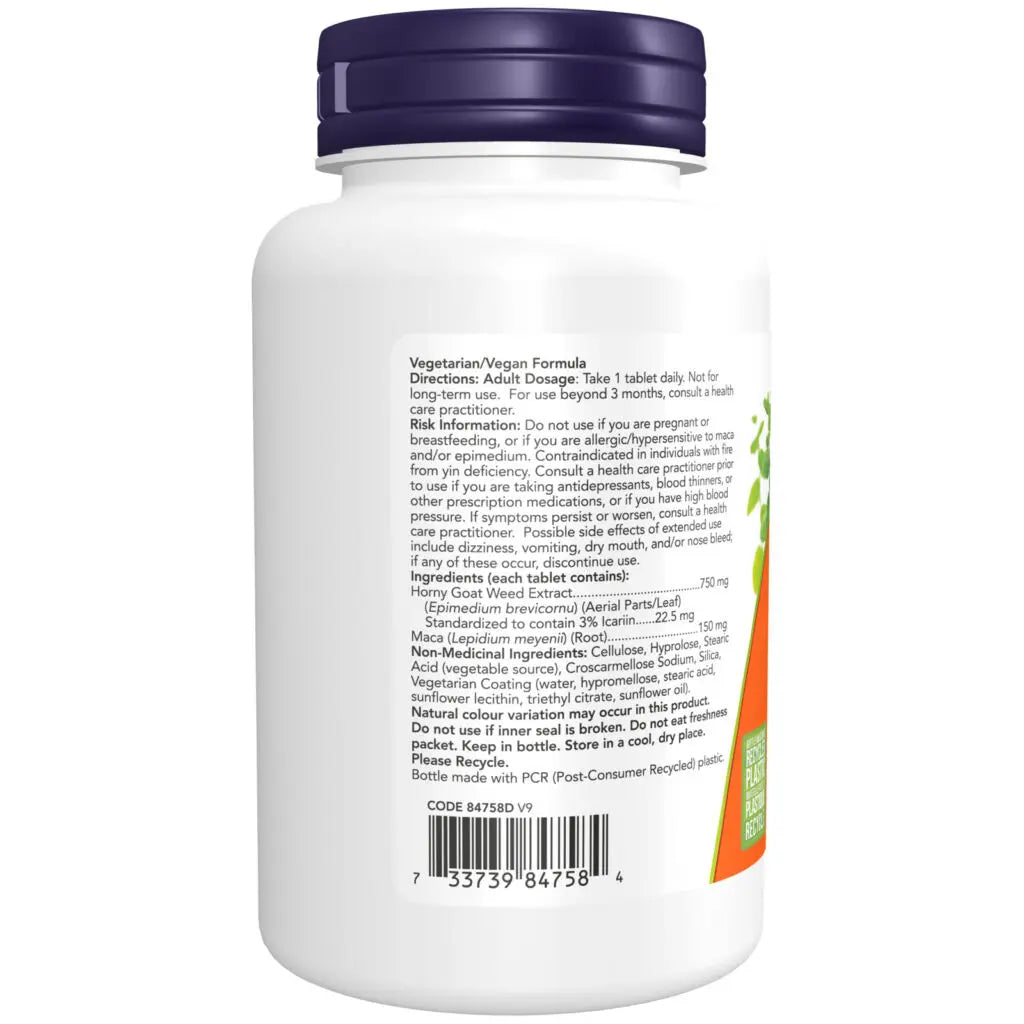 Now - Horny Goat Weed - 750mg 90 Tablets