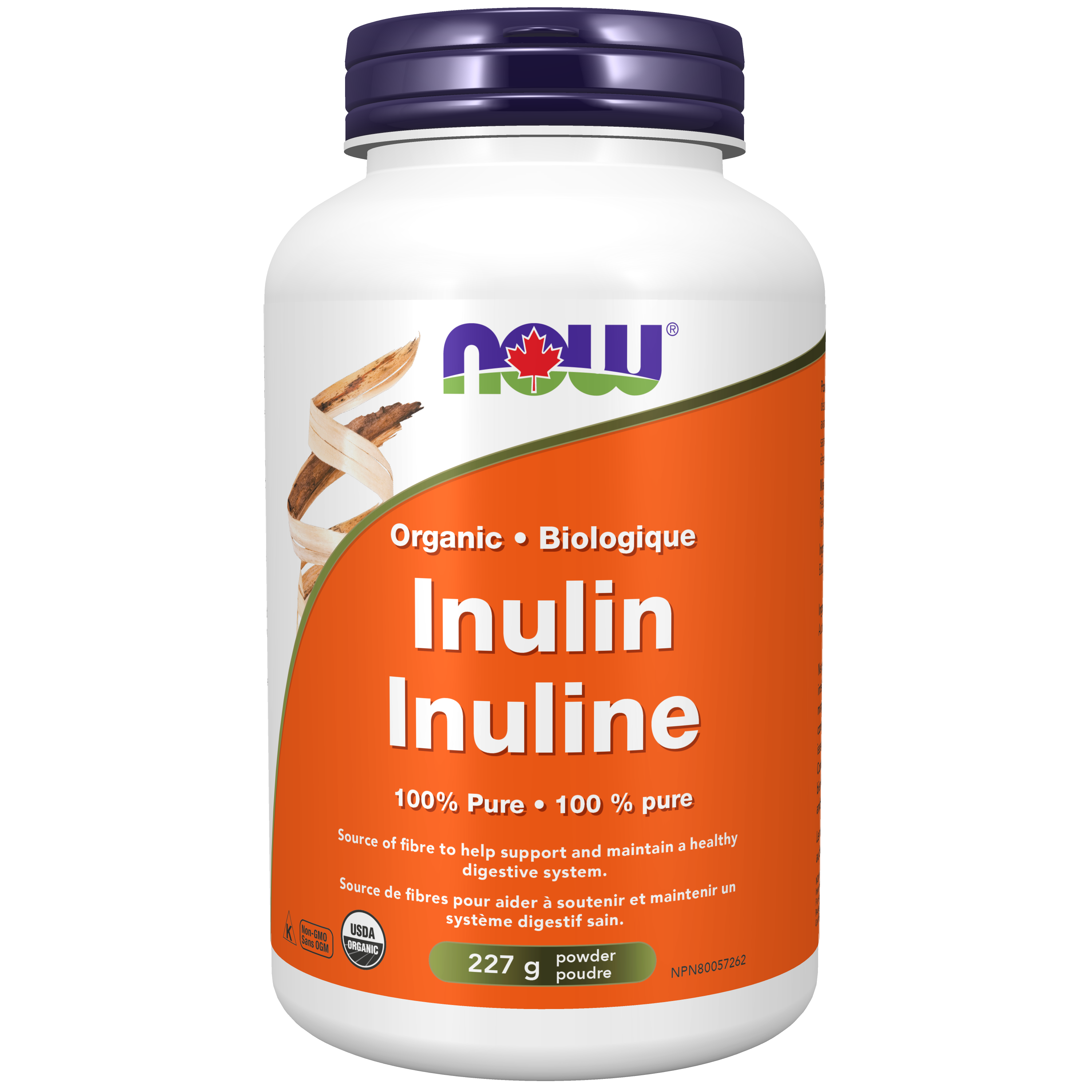 Now - Organic Inulin - 100% Pure Powder 227g