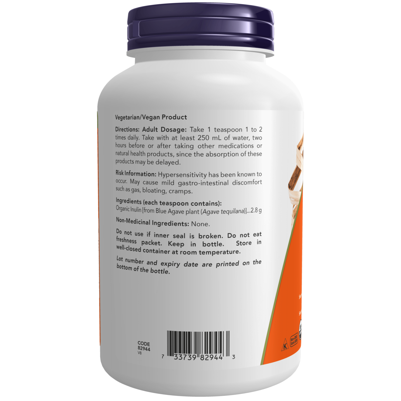 Now - Organic Inulin - 100% Pure Powder 227g