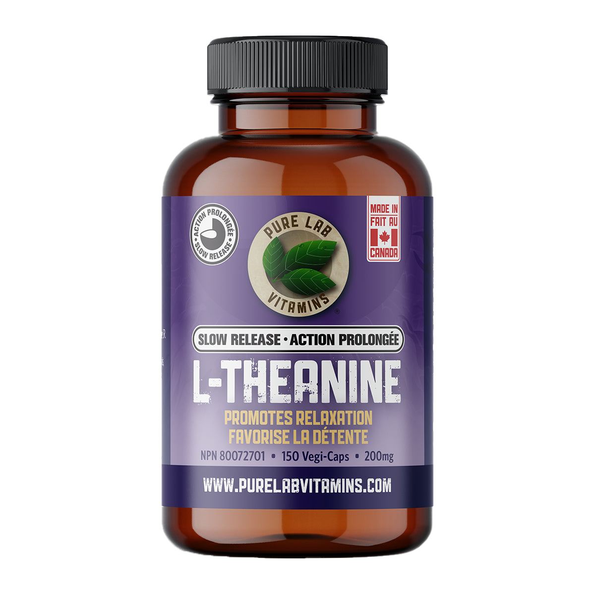 Pure Lab Vitamins - L-Theanine Slow Release - 200mg Veg Capsules