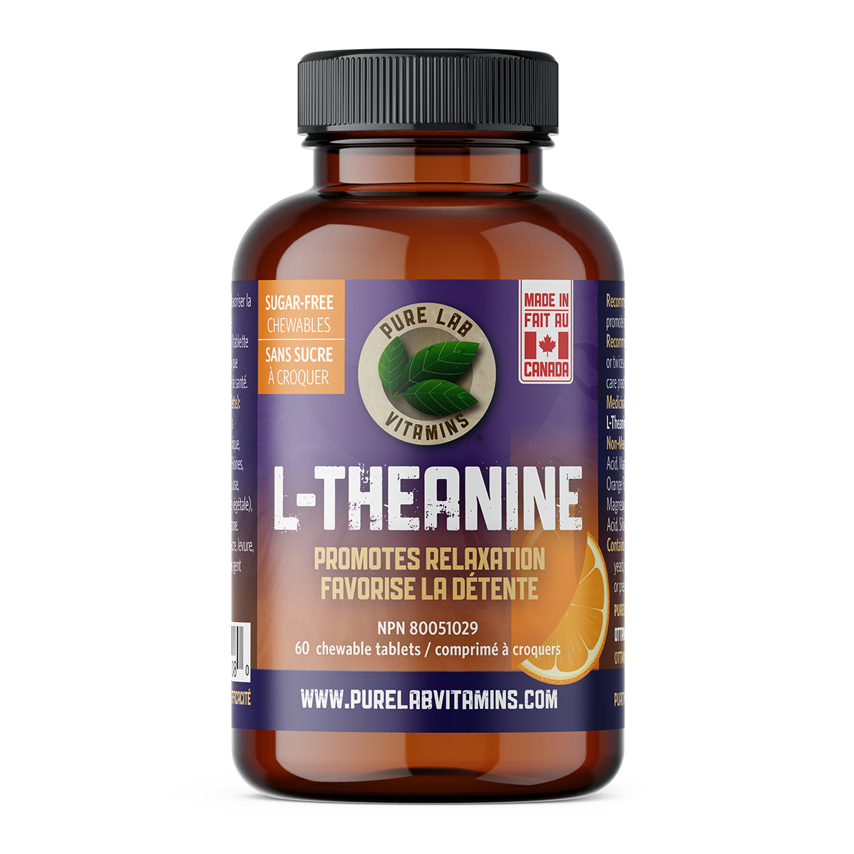 Pure Lab Vitamins - L-Theanine Chewables - 125mg 60 Tablets