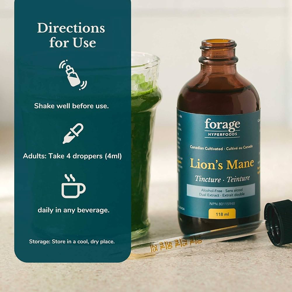 Forage Hyperfoods - Lion's Mane Tincture Alcohol Free - 118ml (DSLM)