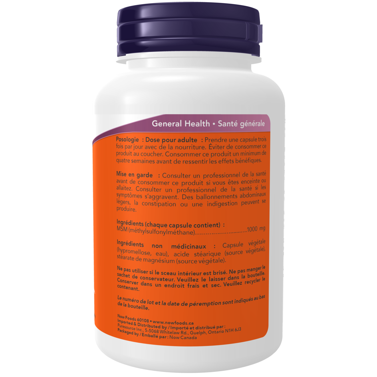 Now - MSM - 1000mg 240 Veg Capsules