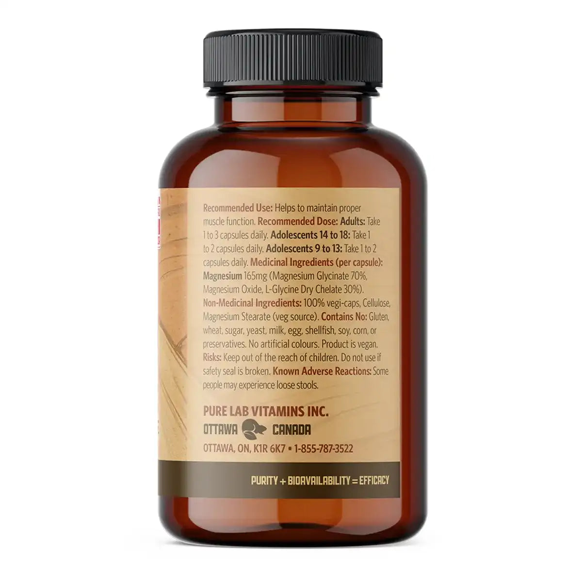 Pure Lab Vitamins - Magnesium Glycinate - Veg Capsules