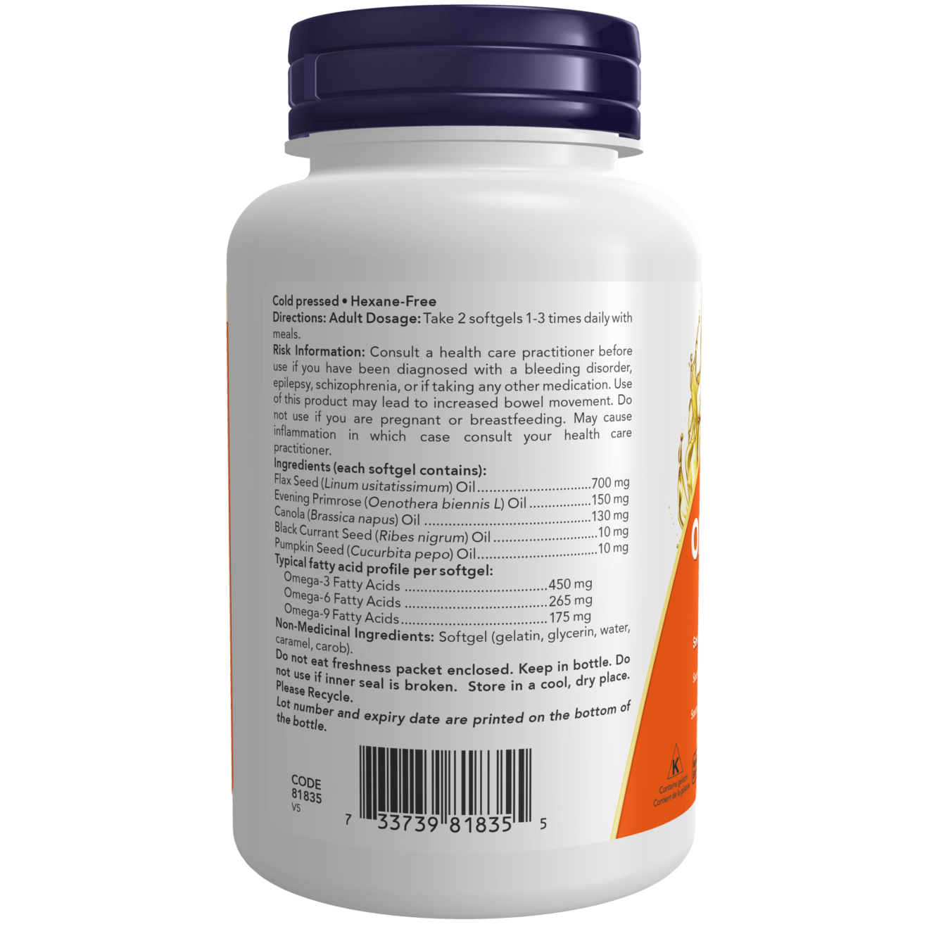 Now - Omega 3-6-9 - 1000mg 100 Softgel