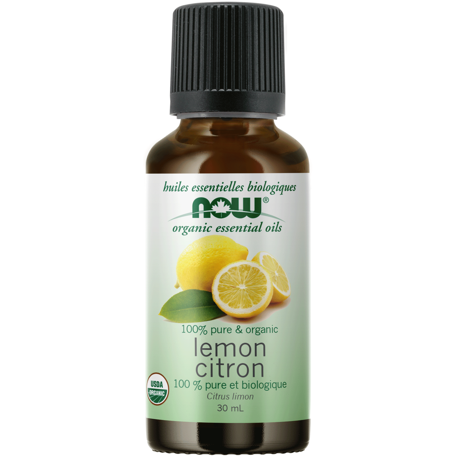 Now - Organic 100% Lemon Essential Oil - 30ml