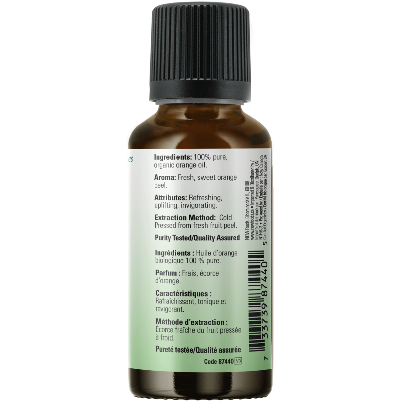 Now - Organic Orange Essential Oil - 30ml