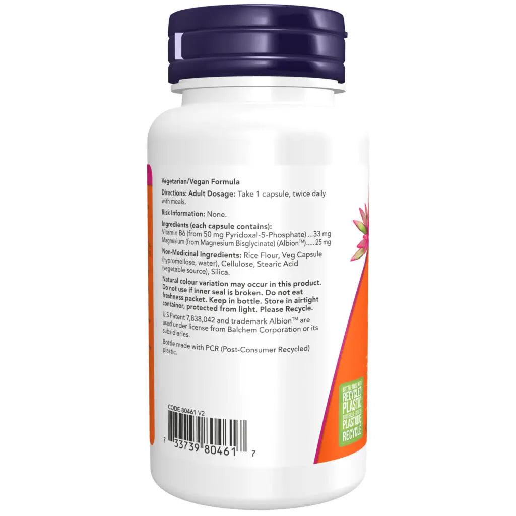 Now - P-5-P Coenzyme-B6 W/ Magnesium - 50 mg 60 Veg Capsule