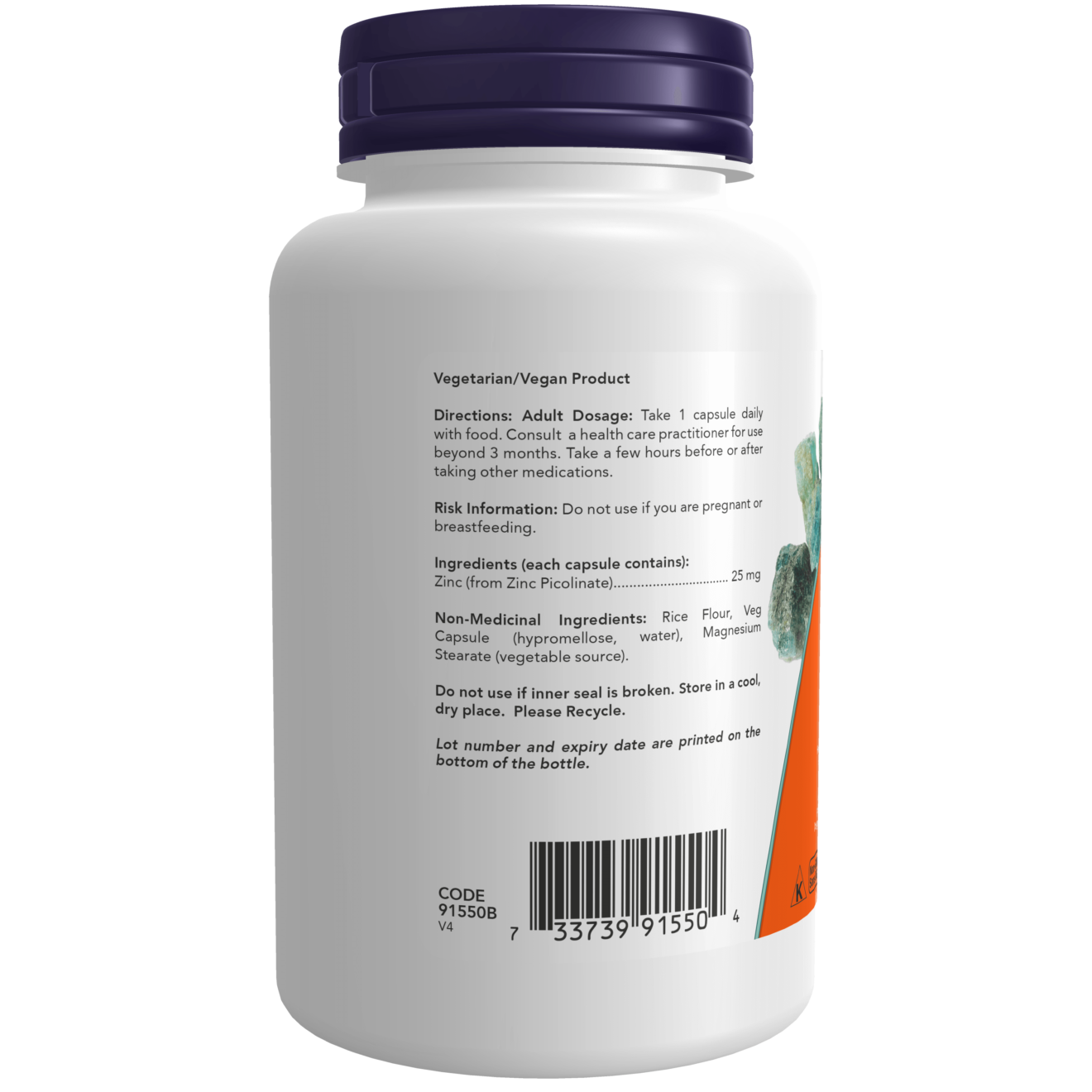 Now - Zinc Picolinate - 25mg 100 Veg Capsules