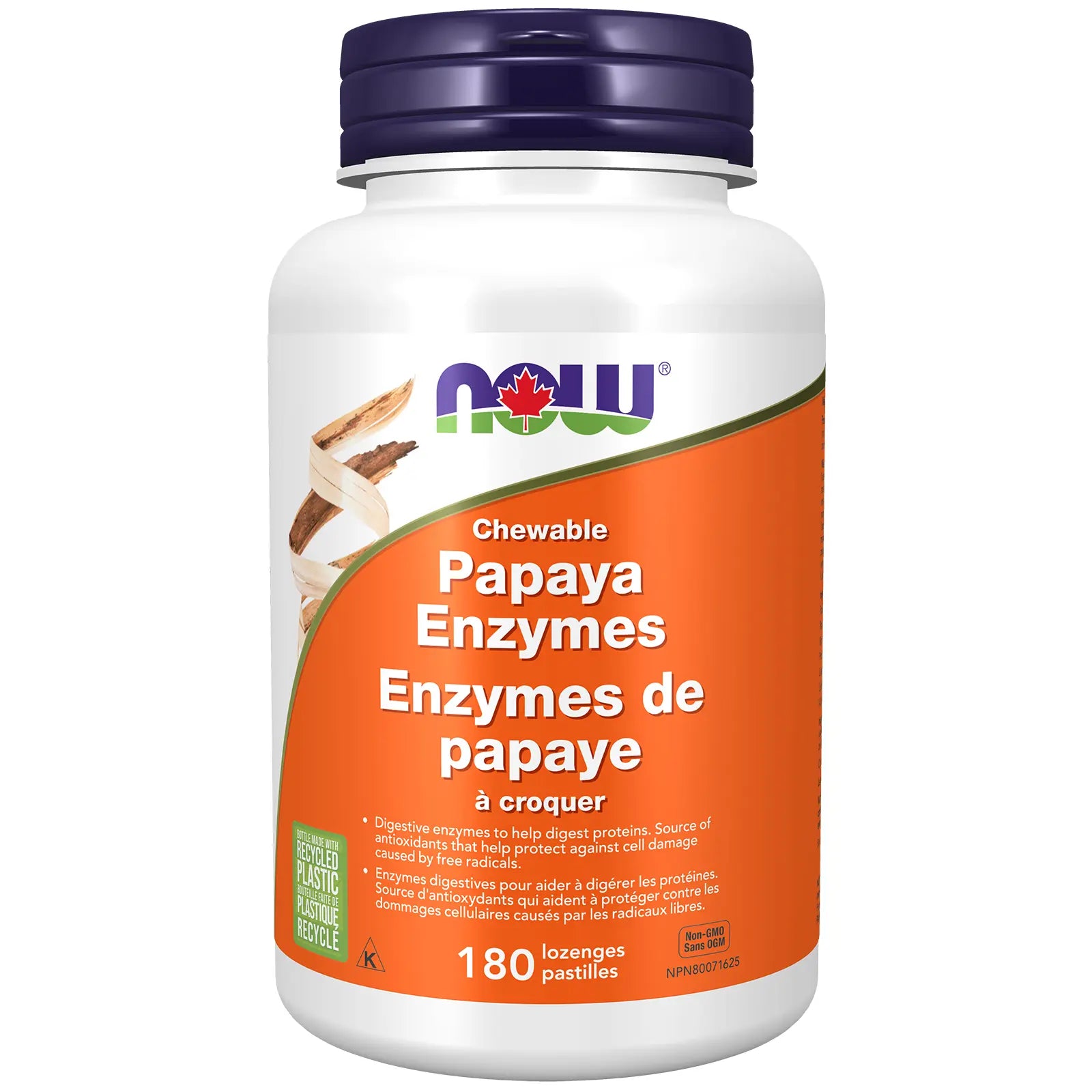Now - Papaya Enzyme - Chewable 180 Lozenges