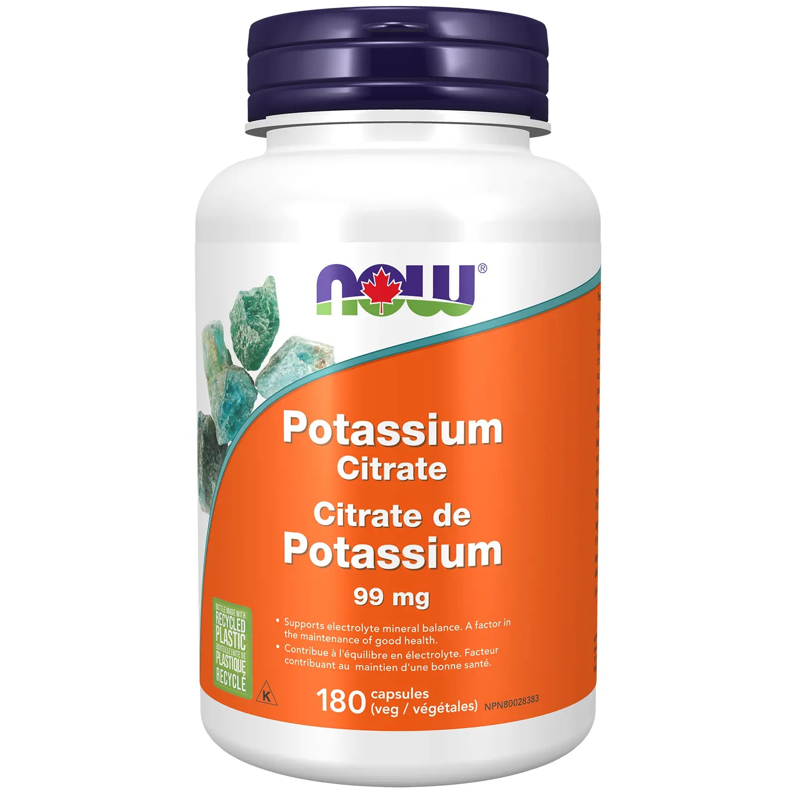 Now - Potassium Citrate - 99mg 180 Veg Capsules