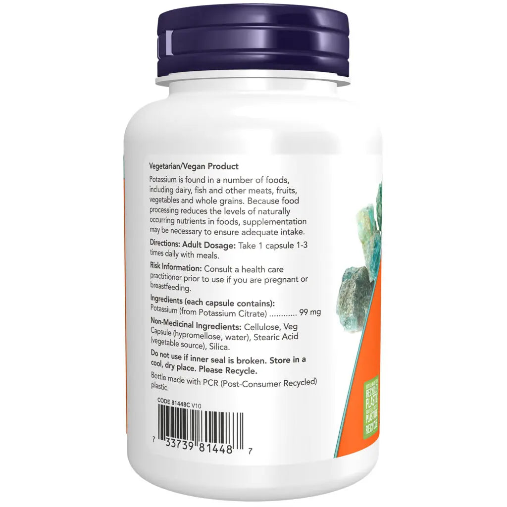 Now - Potassium Citrate - 99mg 180 Veg Capsules