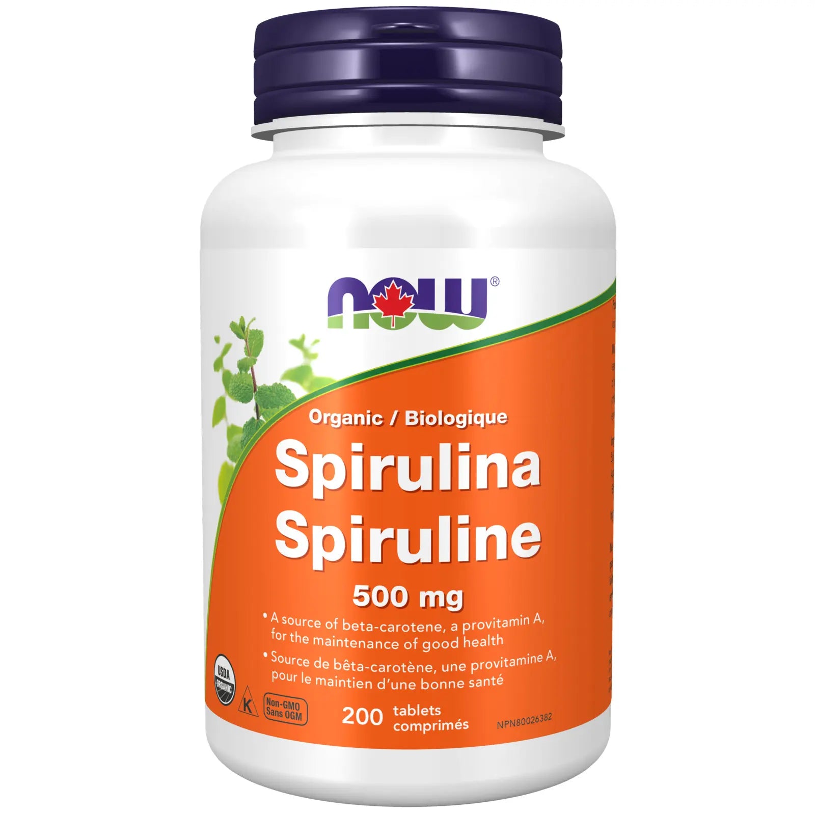 Now - Organic Spirulina - 500 mg Tablets