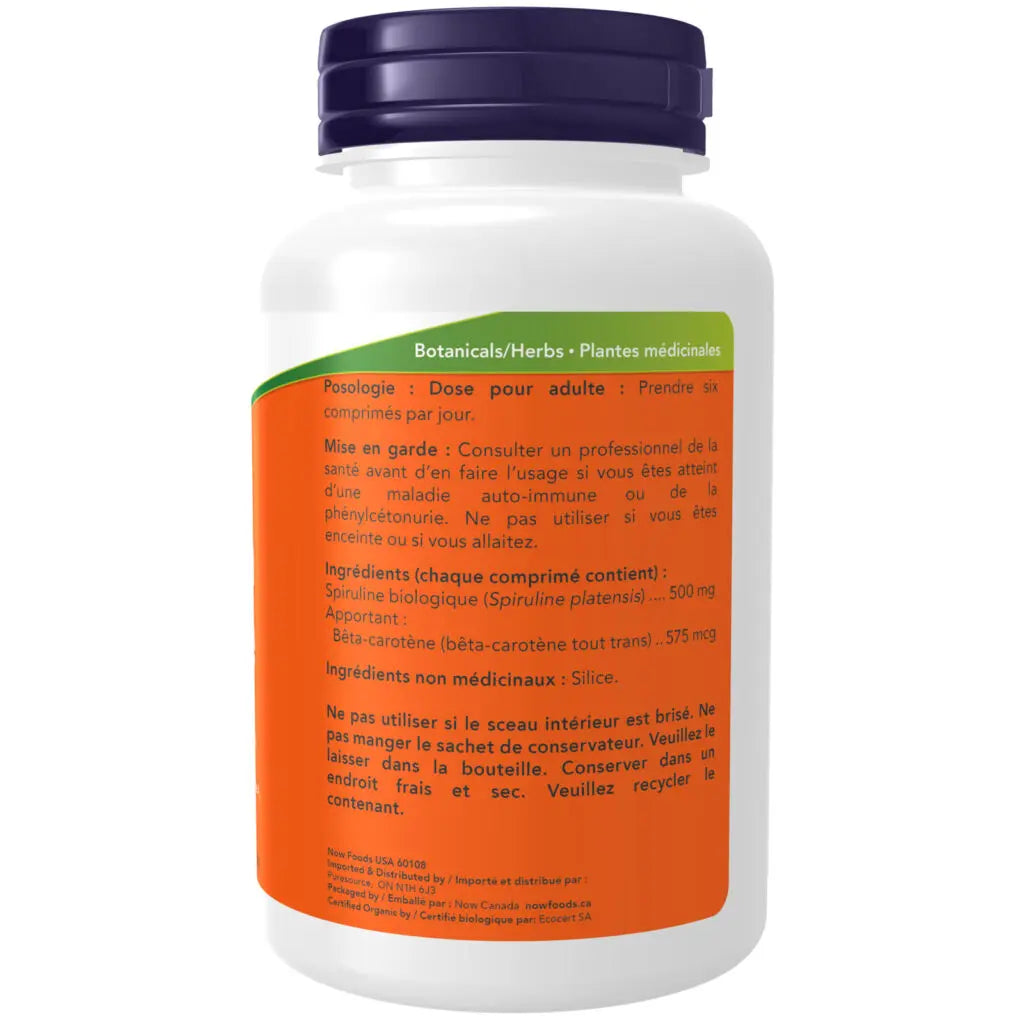 Now - Organic Spirulina - 500 mg Tablets