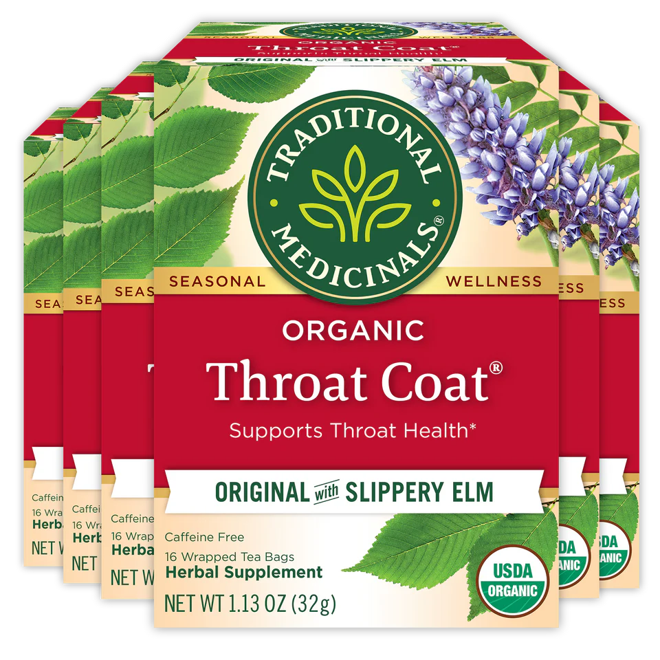 Traditional Medicinals - Organic Throat Coat Original W/ Slippery Elm - 16 Tea Bags