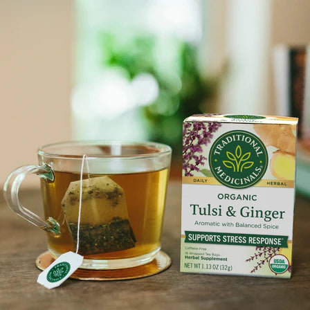 Traditional Medicinals - Organic Tulsi Ginger Tea - 16 Tea Bags