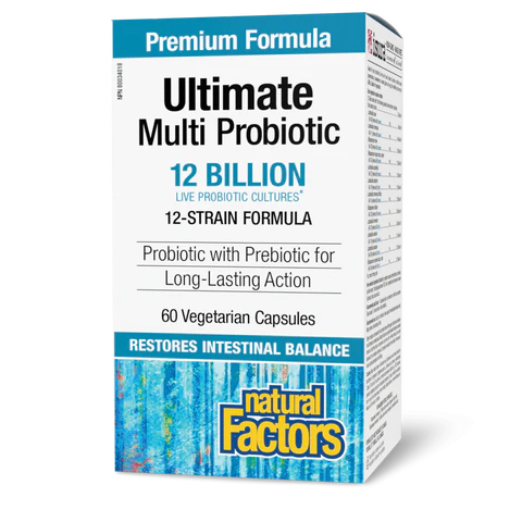 Natural Factors - Ultimate Multi Probiotic 12 Billion Probiotic with Prebiotic - 60 Veg Capsules