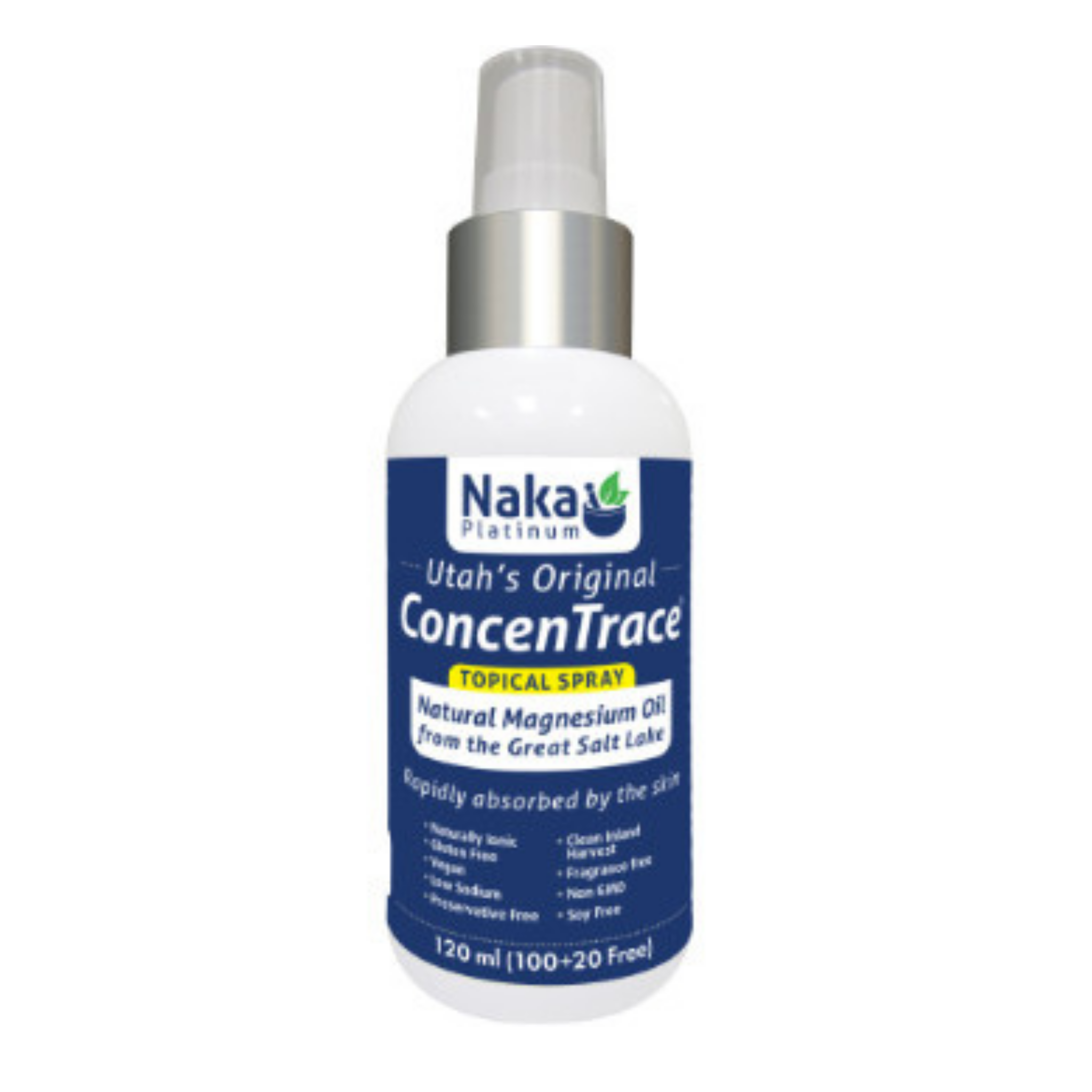 Naka - ConcenTrace (Topical Spray) Natural Magnesium Oil - 120ml