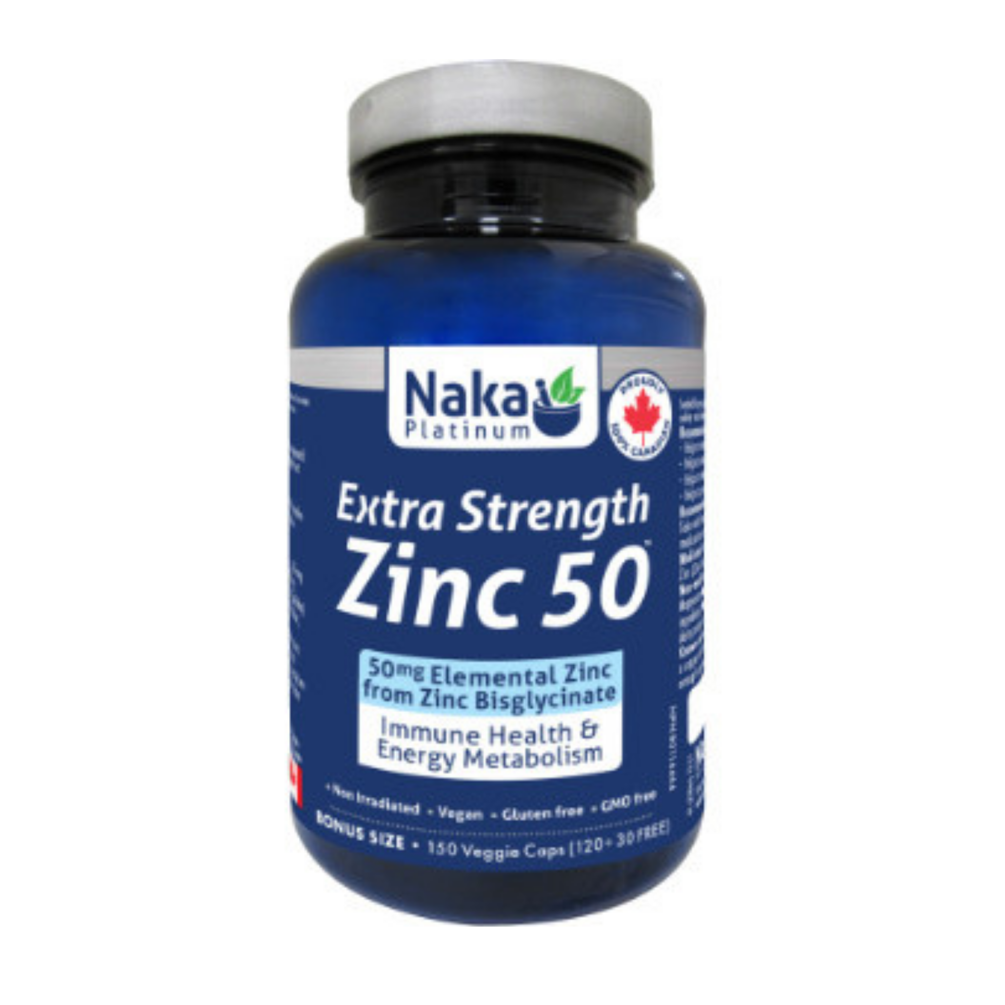 Naka - Zinc 50 Extra Strength (From Zinc Bisglycinate) - 150 Veg Capsules