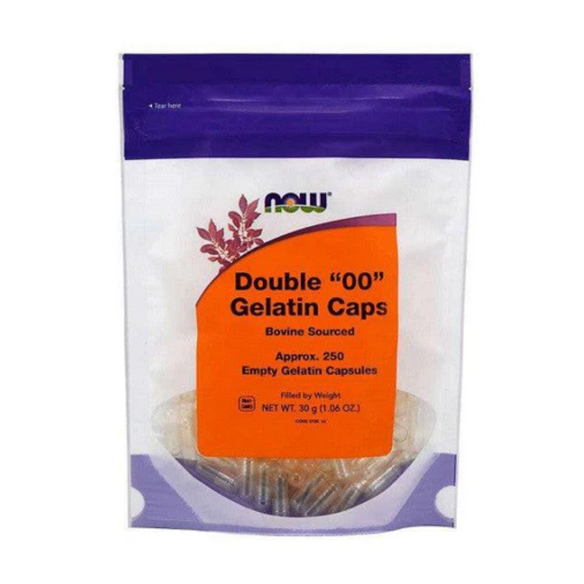 Now - Double "00" Gelatin Caps - 250 Capsules