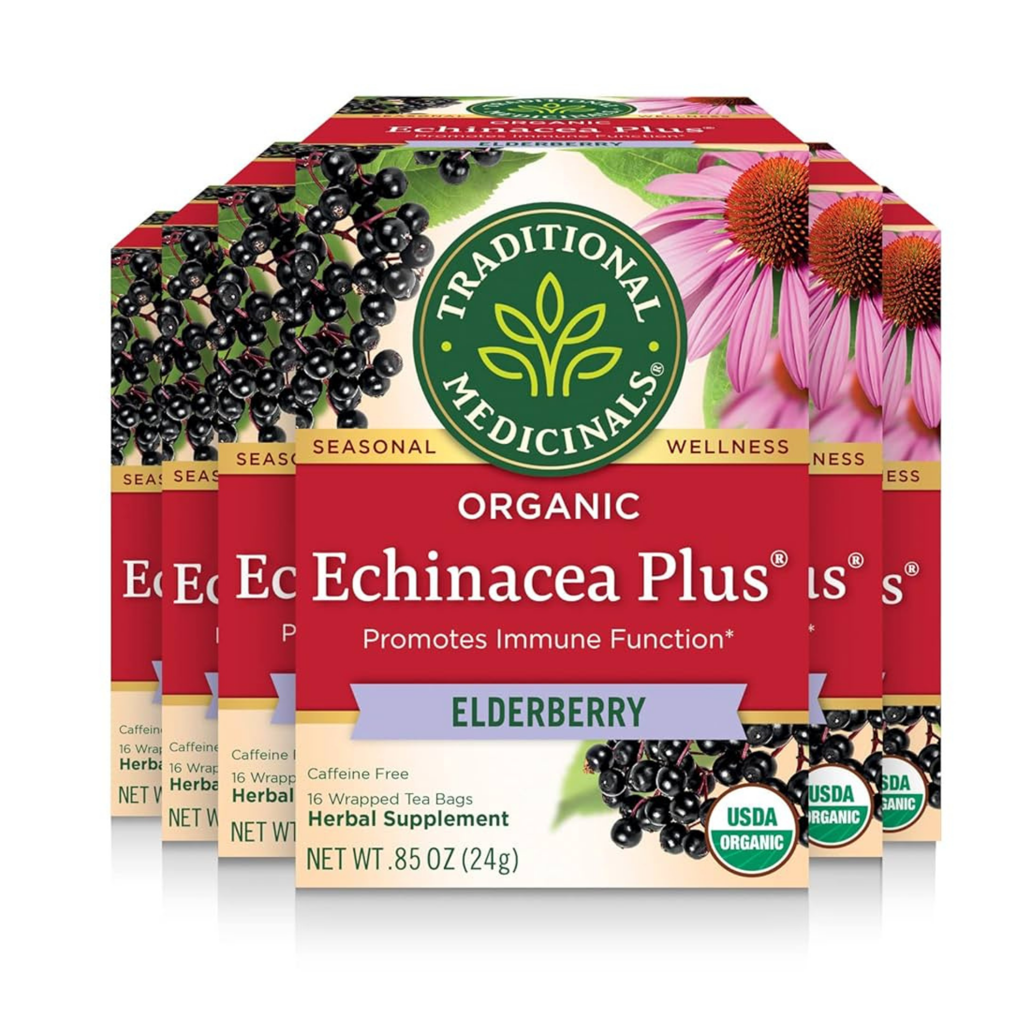 Traditional Medicinals - Organic Echinacea Plus Elderberry - 16 Tea Bags