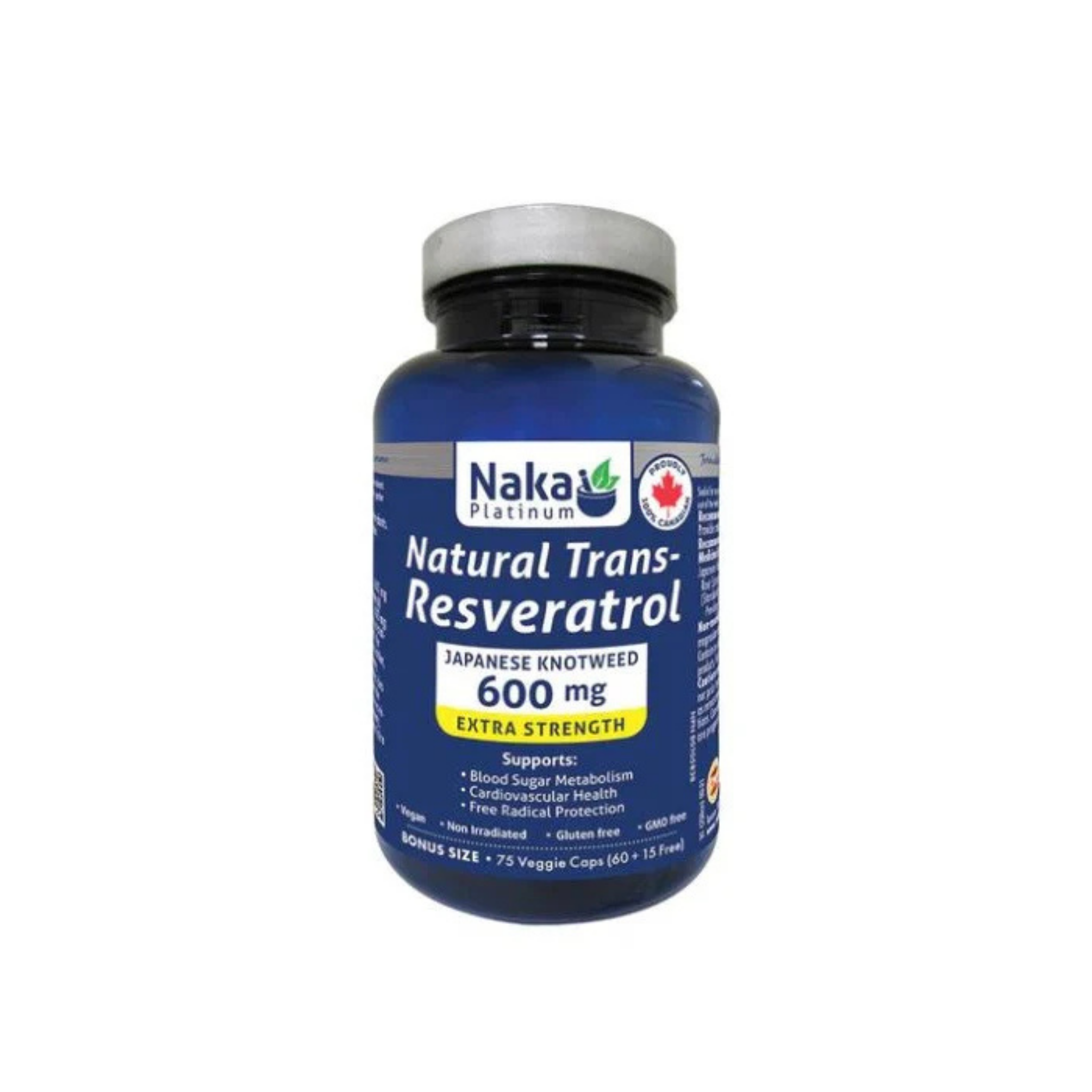 Naka - Natural Trans-Resveratrol - 600mg Veg Capsules