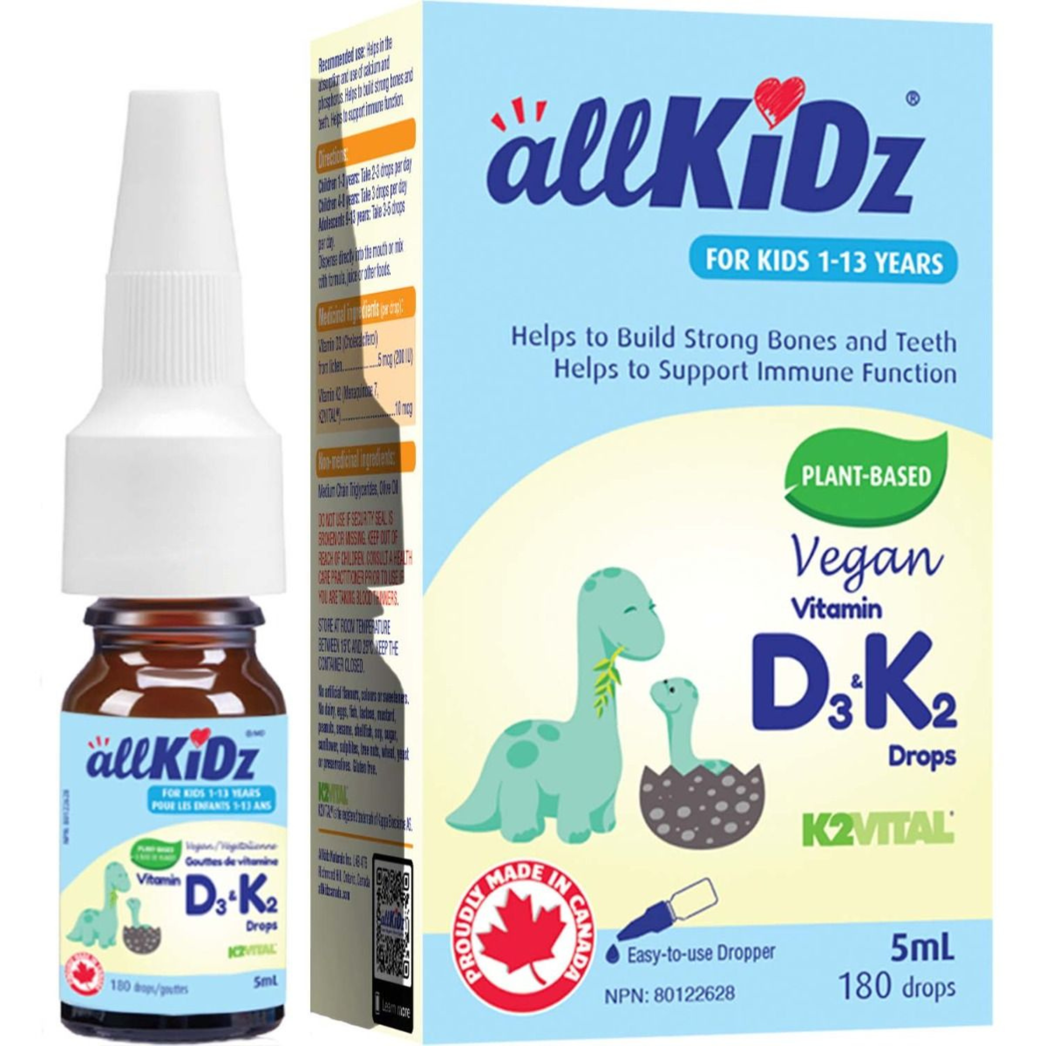AllKidz® - Vegan Vitamin D3 & K2 - Liquid 5ml