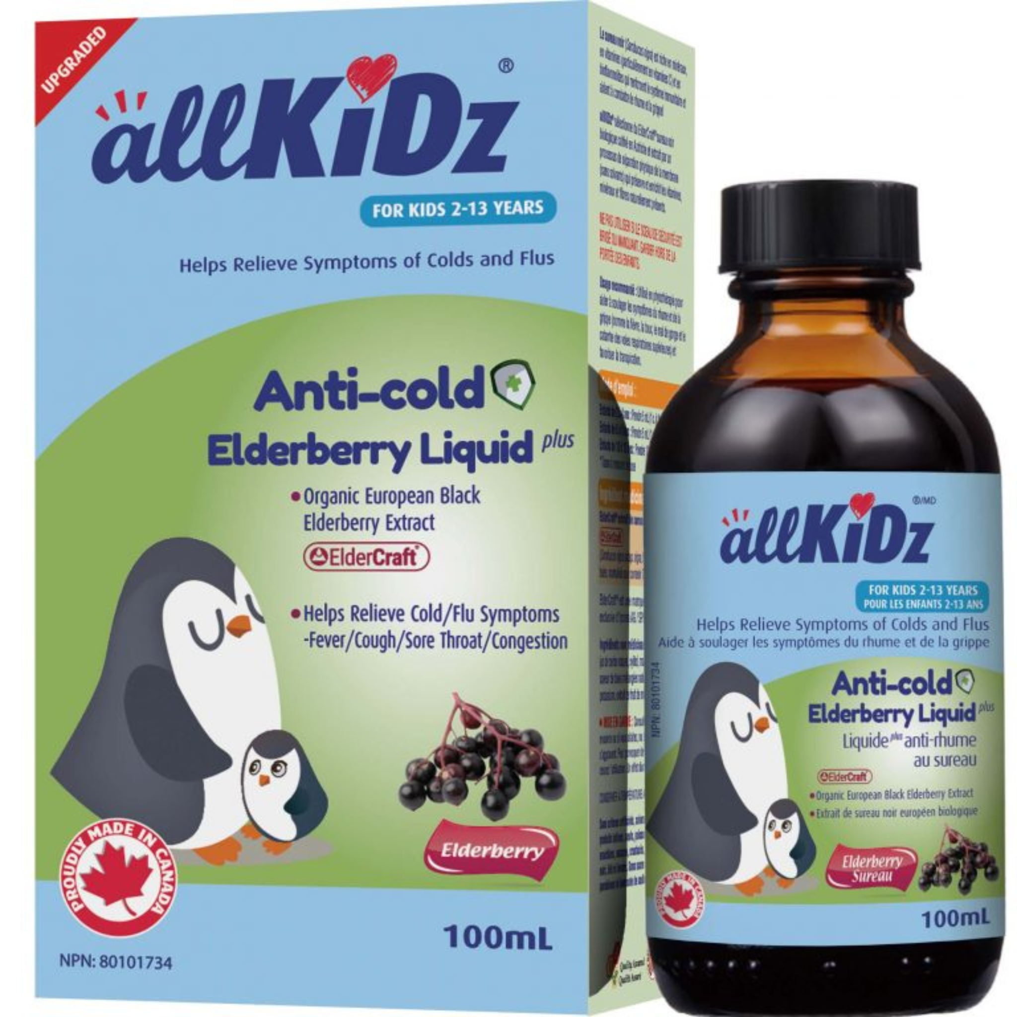 All Kidz® - Anti-cold Elderberry Liquid Organic Elderberry Extract ElderCraft® - 100ml