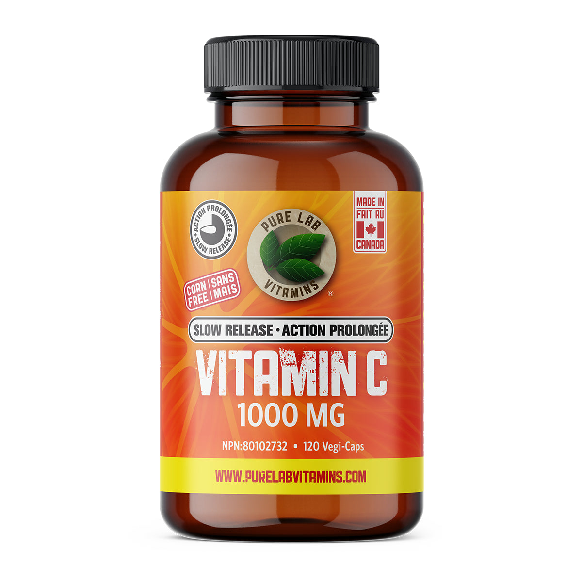 Pure Lab Vitamins - Vitamin C Slow Release - 1000mg 120 Veg Capsules