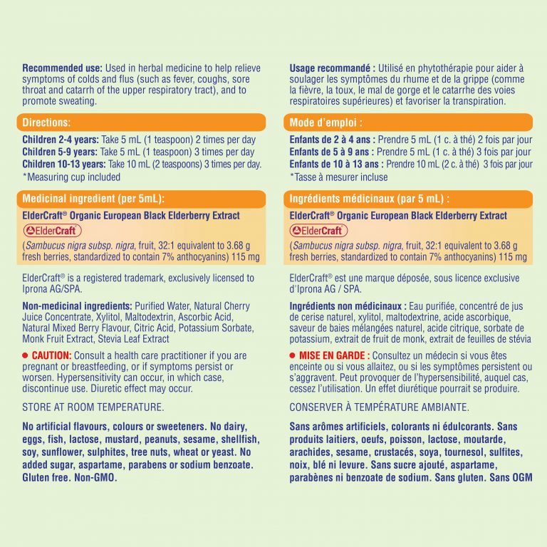 All Kidz® - Anti-cold Elderberry Liquid Organic Elderberry Extract ElderCraft® - 100ml