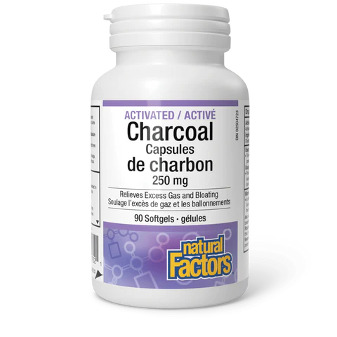Natural Factors - Activated Charcoal Capsules - 250mg 90 Capsules