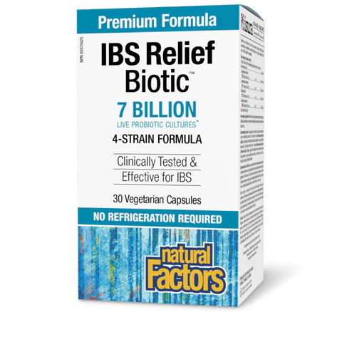 Natural Factors - IBS Relief Biotic 7 Billion Live Probiotic Cultures - 30 Veg Capsules