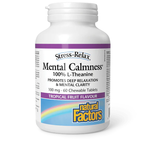 Natural Factors - Mental Calmness L-Theanine - 100mg 60 Chewable Tablets
