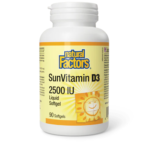Natural Factors - SunVitamin D3 - 2500IU - Liquid Softgel