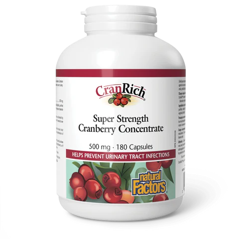 Natural Factors - Super Strength Cranberry Concentrate - 500mg 180 Capsules
