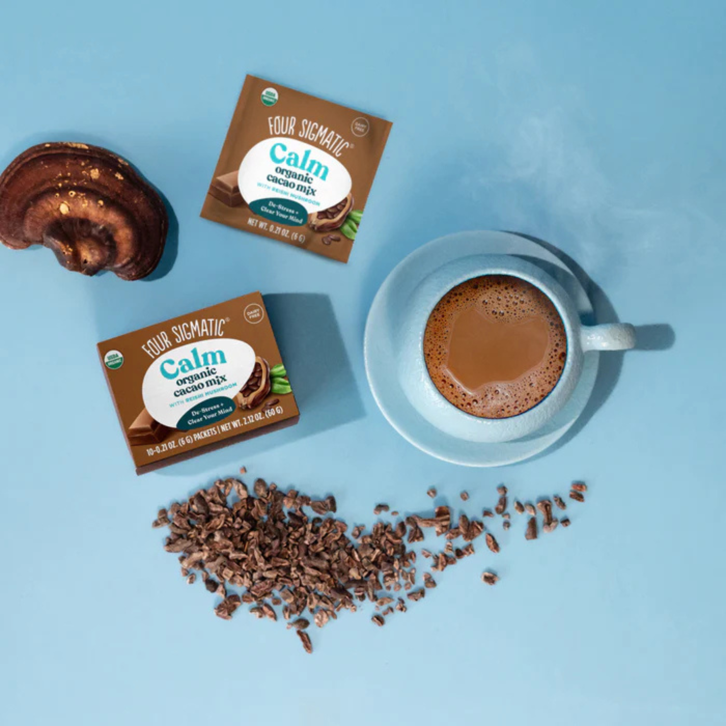 Four Sigmatic - Calm Organic Cacao Mix W/ Reishi - 60g 20 Packets (DSL BB 06/2026)