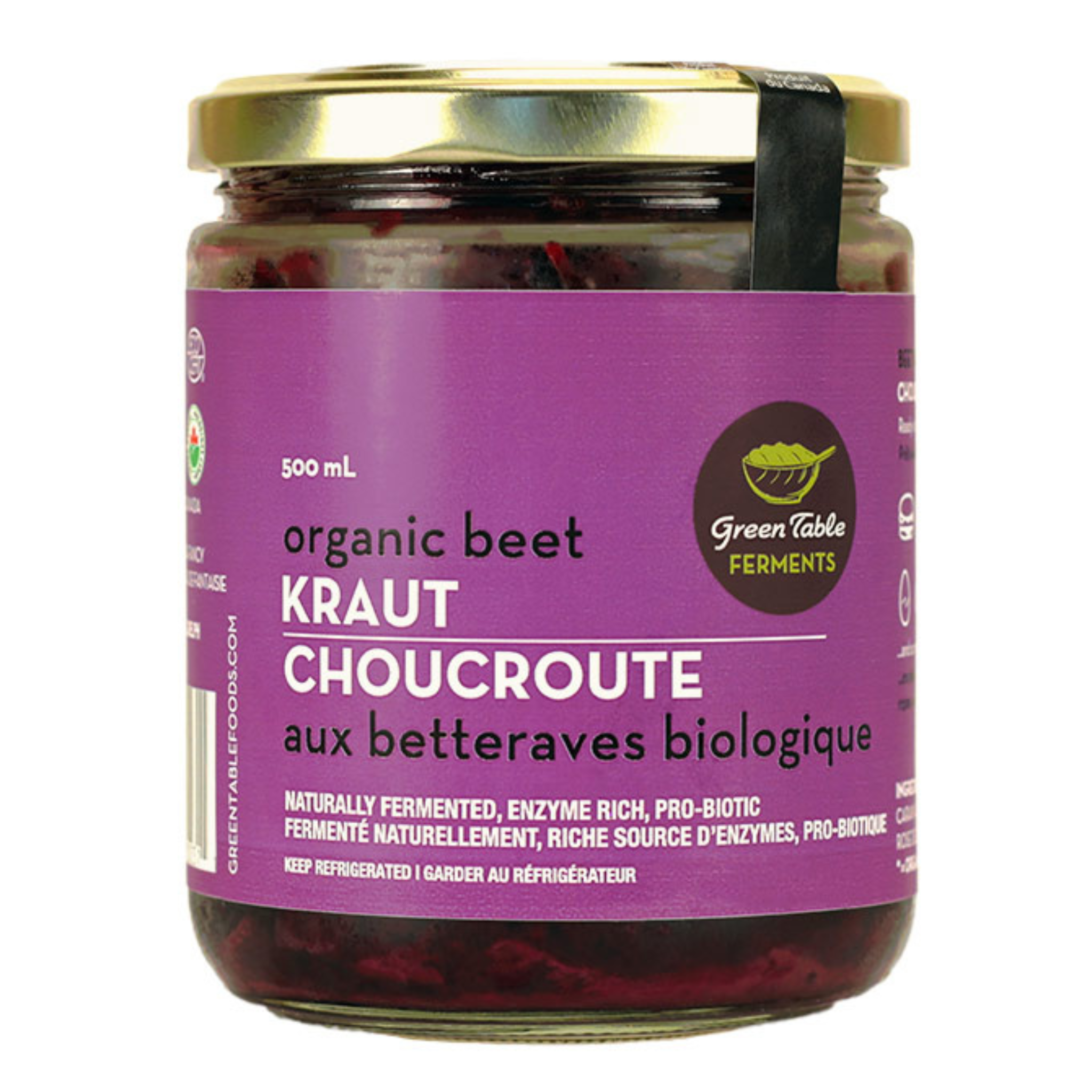 Green Table Foods - Organic Beet Kraut - 500ml (IN STORE PICKUP ONLY)
